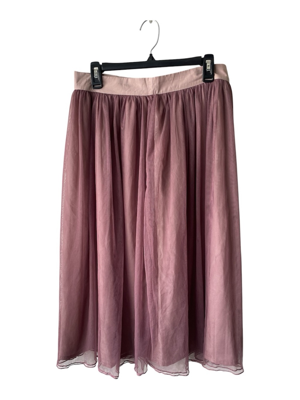 Soft Pleated Midi Skirt in Dusty Pink